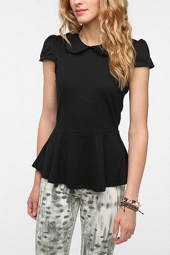 Pins And Needles Sarah Jane Peplum Top - Black - Xs